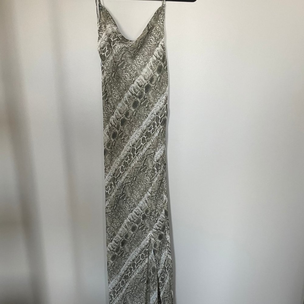 SHEER HIGH SLIT PRINTED MAXI